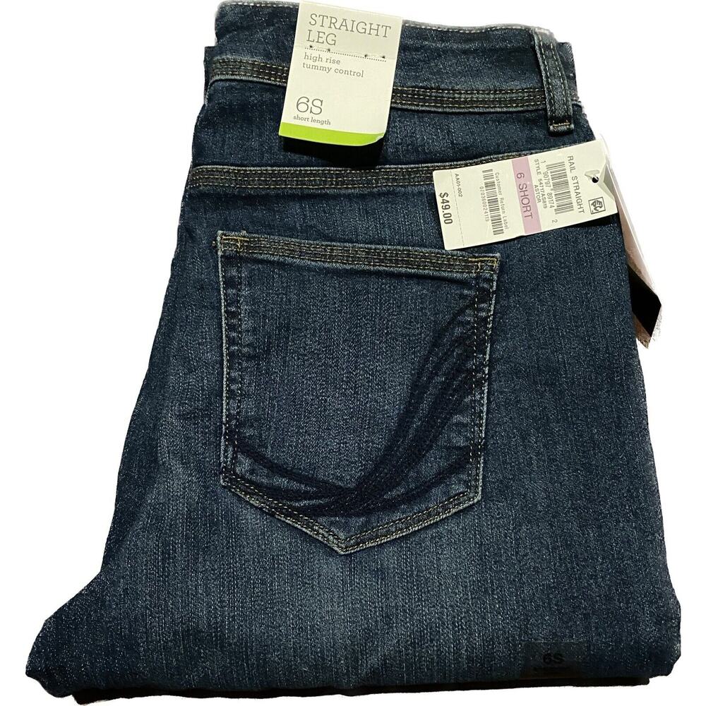 Style & Company Demin Jeans 6 Short Straight Leg‎ High Rise Tummy Control NWT